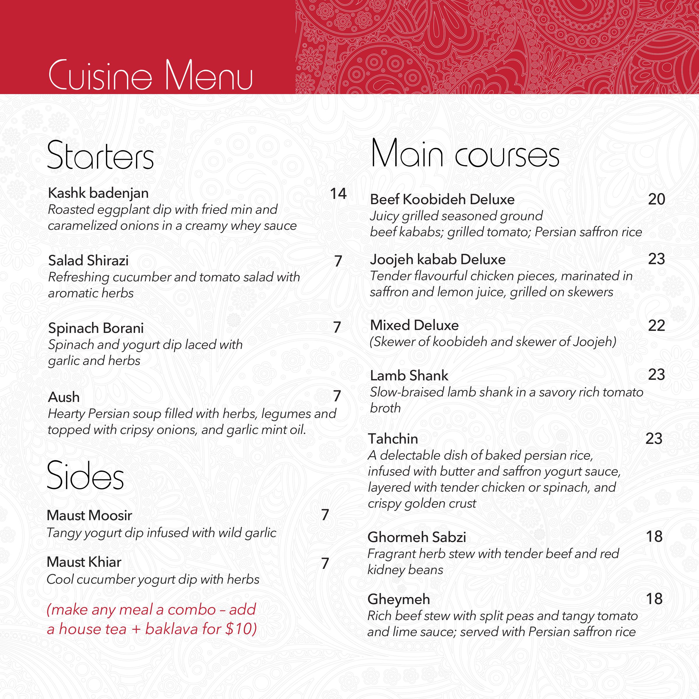 Menu page 8